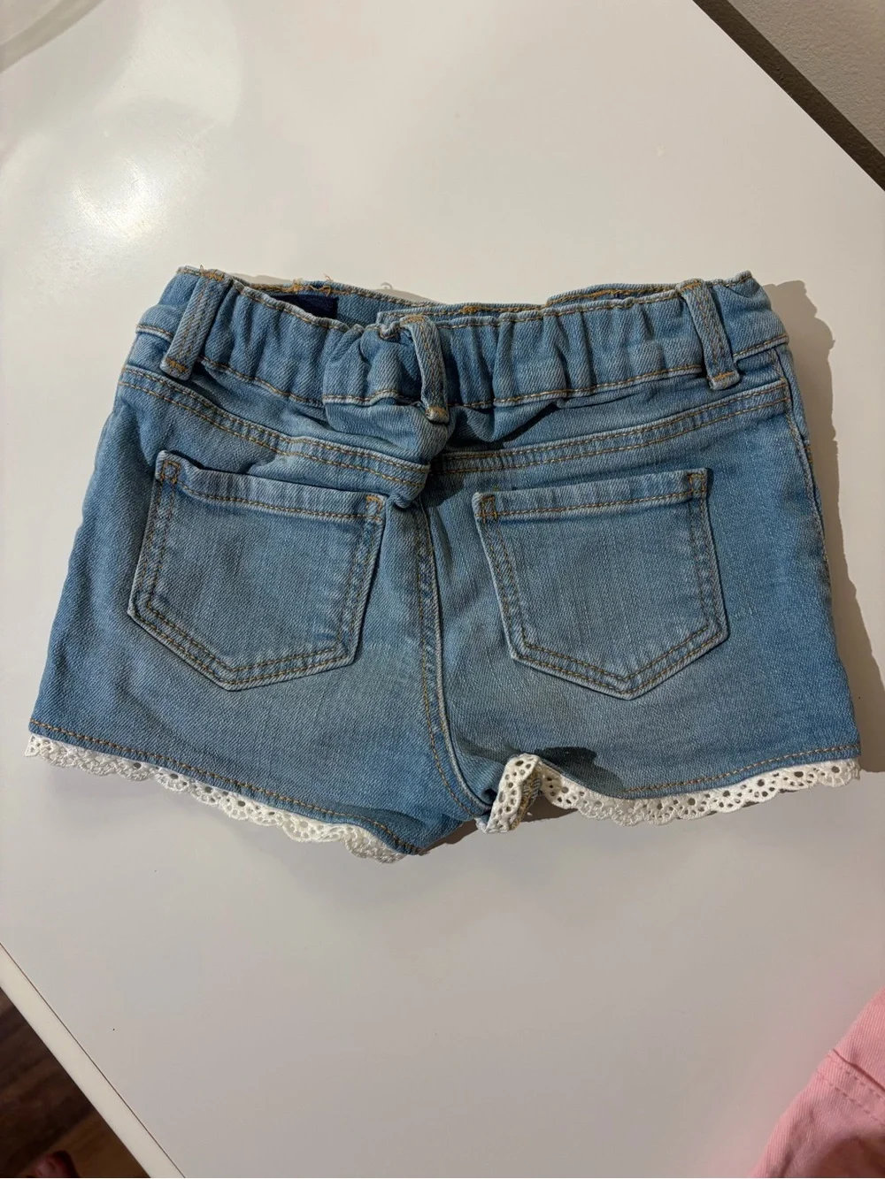 OshKosh Toddler Girls White, Pink, Jean Shorts 24 months